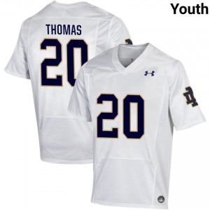 Notre Dame Fighting Irish #20 Cree Thomas White Youth High School Football Authentic Design Jersey Y7j7i511