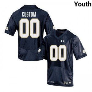 #00 Custom Notre Dame Game-Day Style Navy Youth High School Football Jersey 15MARM94