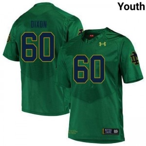 Premium Green UND NCAA #60 Davion Dixon Youth Football Embroidery Jersey X2t87F70