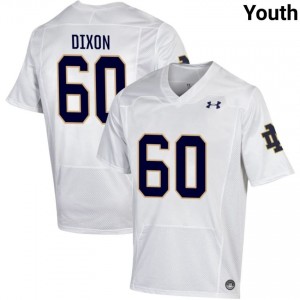 Notre Dame Fighting Irish #60 Davion Dixon White Youth University Football Authentic Design Jersey 68hB7h61