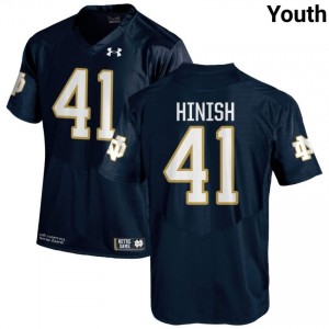 Navy #41 Donovan Hinish Youth Durable Irish High School Football Stitching Jersey 02ip4877
