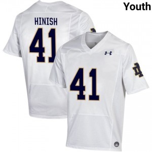 Youth #41 Donovan Hinish White Player Fighting Irish Classic Fit Football Jersey m221XD20