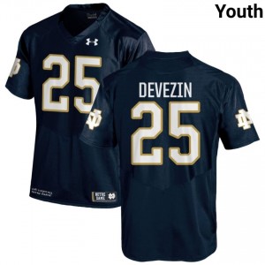 #25 Dylan Devezin Notre Dame Game-Day Style Navy Youth High School Football Jersey 1nW4c815
