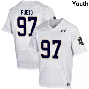 Youth #97 Gabriel Rubio White NCAA Fighting Irish Classic Fit Football Jersey 216oi091