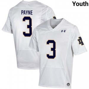 Youth #3 Gi'Bran Payne White NCAA Fighting Irish Classic Fit Football Jersey 2J2hMc52