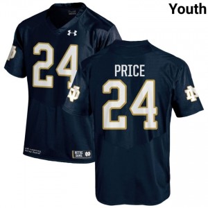 #24 Jadarian Price Notre Dame Game-Day Style Navy Youth College Football Jersey 28Nl0377