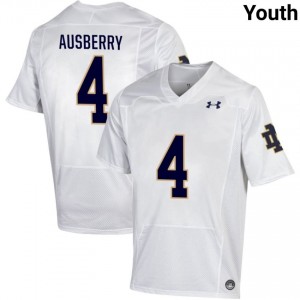 Youth #4 Jaiden Ausberry White College Fighting Irish Classic Fit Football Jersey A1302664