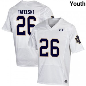 Youth #26 Jake Tafelski White Player Fighting Irish Classic Fit Football Jersey 50164P99