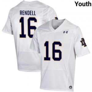 Youth #16 James Rendell White High School Fighting Irish Classic Fit Football Jersey 35cw4852