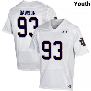 Youth #93 Jared Dawson White NCAA Fighting Irish Classic Fit Football Jersey 3wh2aY21