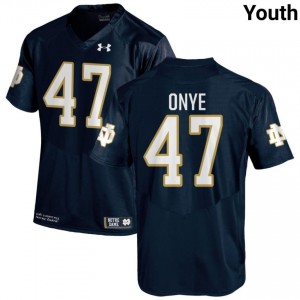 #47 Jason Onye Notre Dame Game-Day Style Navy Youth High School Football Jersey 3WyO4L22