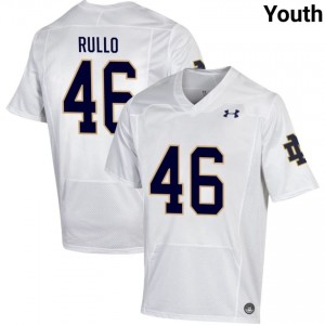 Youth #46 Jerry Rullo White University Fighting Irish Classic Fit Football Jersey 01wDN797