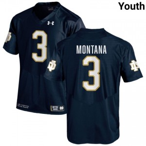 #3 Joe Montana Irish Game-Day Style Navy Youth Player Football Jersey y15U3382