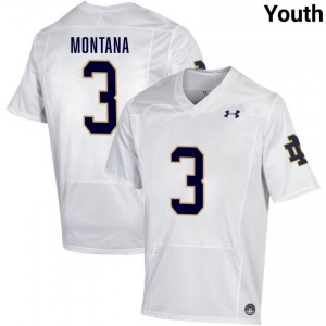 Fighting Irish #3 Joe Montana White Youth NCAA Football Authentic Design Jersey aWH5cT12
