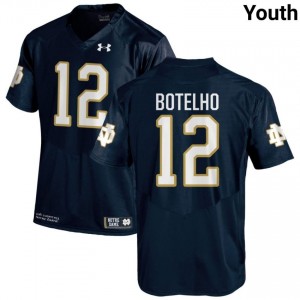 #12 Jordan Botelho Notre Dame Game-Day Style Navy Youth High School Football Jersey A11Mq660