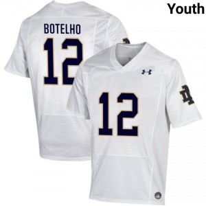 Notre Dame Fighting Irish #12 Jordan Botelho White Youth Player Football Authentic Design Jersey bm1Kpf82