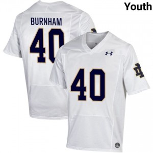 Notre Dame Fighting Irish #40 Joshua Burnham White Youth High School Football Authentic Design Jersey Wd0JV889