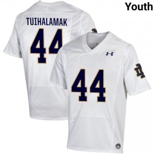 Notre Dame Fighting Irish #44 Junior Tuihalamaka White Youth NCAA Football Authentic Design Jersey 7v4snt96