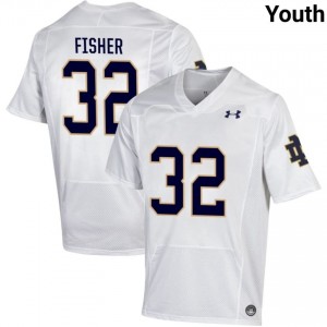 Youth #32 Justin Fisher White Player Fighting Irish Classic Fit Football Jersey isBu6p79