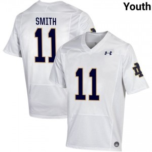 Notre Dame Fighting Irish #11 KK Smith White Youth Player Football Authentic Design Jersey 78lw7091