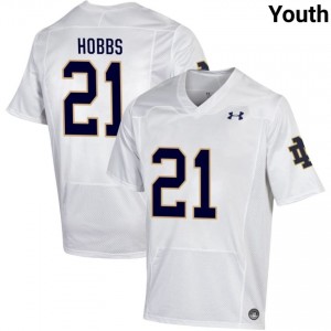 Youth #21 Karson Hobbs White University Fighting Irish Classic Fit Football Jersey 6sO41m74