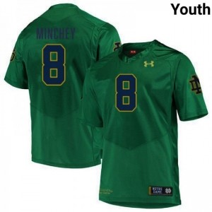Premium Green UND High School #8 Kenny Minchey Youth Football Embroidery Jersey 5y247686