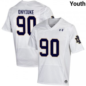 Youth #90 Kobi Onyiuke White College Fighting Irish Classic Fit Football Jersey 4Qn7x197