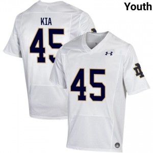 Notre Dame Fighting Irish #45 Ko'o Kia White Youth College Football Authentic Design Jersey aVrKRR61