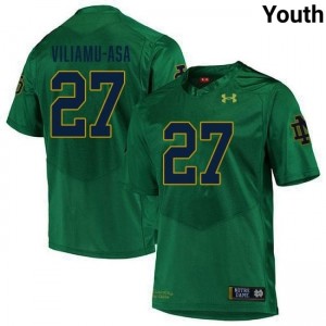 Premium Green UND College #27 Kyngstonn Viliamu-Asa Youth Football Embroidery Jersey q8Bd6179
