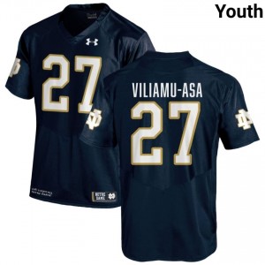 #27 Kyngstonn Viliamu-Asa Notre Dame Game-Day Style Navy Youth University Football Jersey 6MKj1096