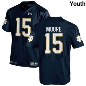 #15 Leonard Moore Notre Dame Game-Day Style Navy Youth High School Football Jersey wlo66515