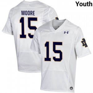 Notre Dame Fighting Irish #15 Leonard Moore White Youth Player Football Authentic Design Jersey 0866FF63