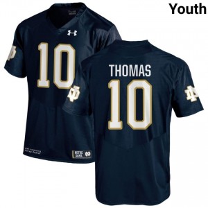 #10 Loghan Thomas Notre Dame Game-Day Style Navy Youth NCAA Football Jersey 86L42I44