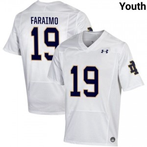 Youth #19 Madden Faraimo White NCAA Fighting Irish Classic Fit Football Jersey k665h455