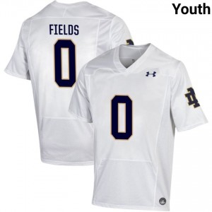 Notre Dame Fighting Irish #0 Malachi Fields White Youth High School Football Authentic Design Jersey 36p8f033