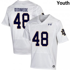 Youth #48 Marcello Diomede White Player Fighting Irish Classic Fit Football Jersey ha70c519