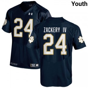 #24 Mark Zackery IV Notre Dame Game-Day Style Navy Youth College Football Jersey S107b473
