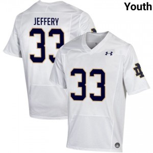 Youth #33 Matt Jeffery White Player Fighting Irish Classic Fit Football Jersey 1dD45o36