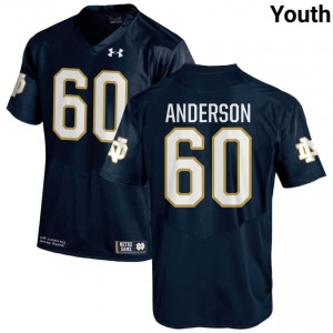 Navy #60 Max Anderson Youth Durable Irish Player Football Stitching Jersey S1QB2840