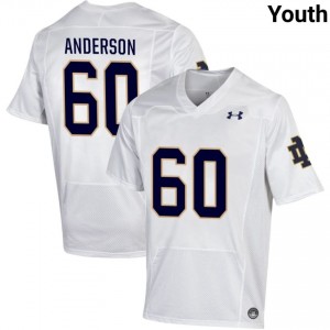 Youth #60 Max Anderson White NCAA Fighting Irish Classic Fit Football Jersey 2uq0e172