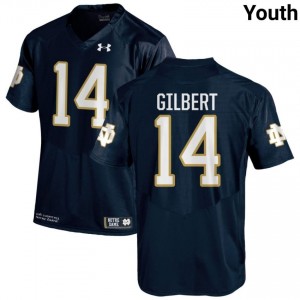 Navy #14 Micah Gilbert Youth Durable Irish Player Football Stitching Jersey 2rsO1V91