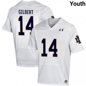 Youth #14 Micah Gilbert White NCAA Fighting Irish Classic Fit Football Jersey Am102S97