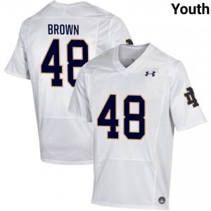 Notre Dame Fighting Irish #48 Mickey Brown White Youth University Football Authentic Design Jersey Yr8MvH56