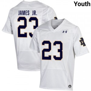 Youth #23 Nolan James Jr. White College Fighting Irish Classic Fit Football Jersey NTIcS299