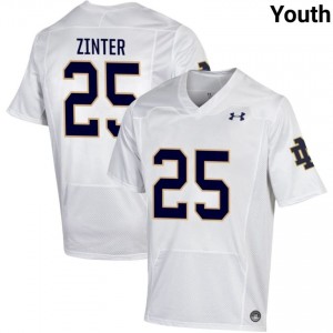 Youth #25 Preston Zinter White NCAA Fighting Irish Classic Fit Football Jersey 6Fw77531