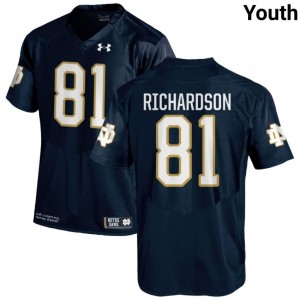 Navy #81 Scrap Richardson Youth Durable Irish University Football Stitching Jersey 04WAe664