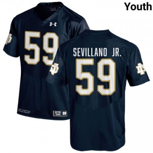 #59 Sean Sevillano Jr. Notre Dame Game-Day Style Navy Youth College Football Jersey 1t6N7247