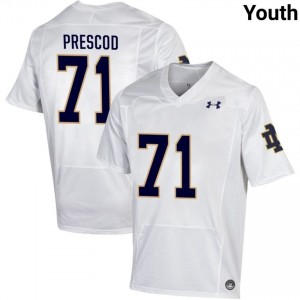 Notre Dame Fighting Irish #71 Styles Prescod White Youth University Football Authentic Design Jersey 6b0H5T13