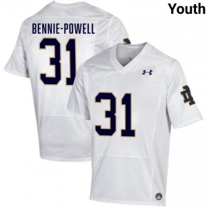 Youth #31 Taebron Bennie-Powell White Player Fighting Irish Classic Fit Football Jersey F8103d70
