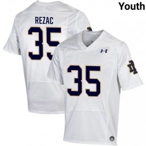 Notre Dame Fighting Irish #35 Teddy Rezac White Youth NCAA Football Authentic Design Jersey 3GJXy614